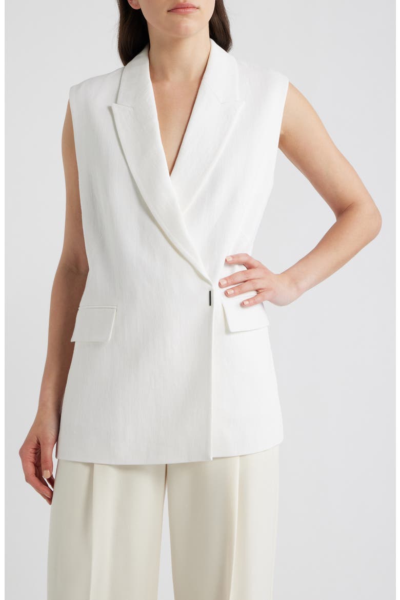 Jankania Linen Blend Vest, Main, color, BRIGHT WHITE