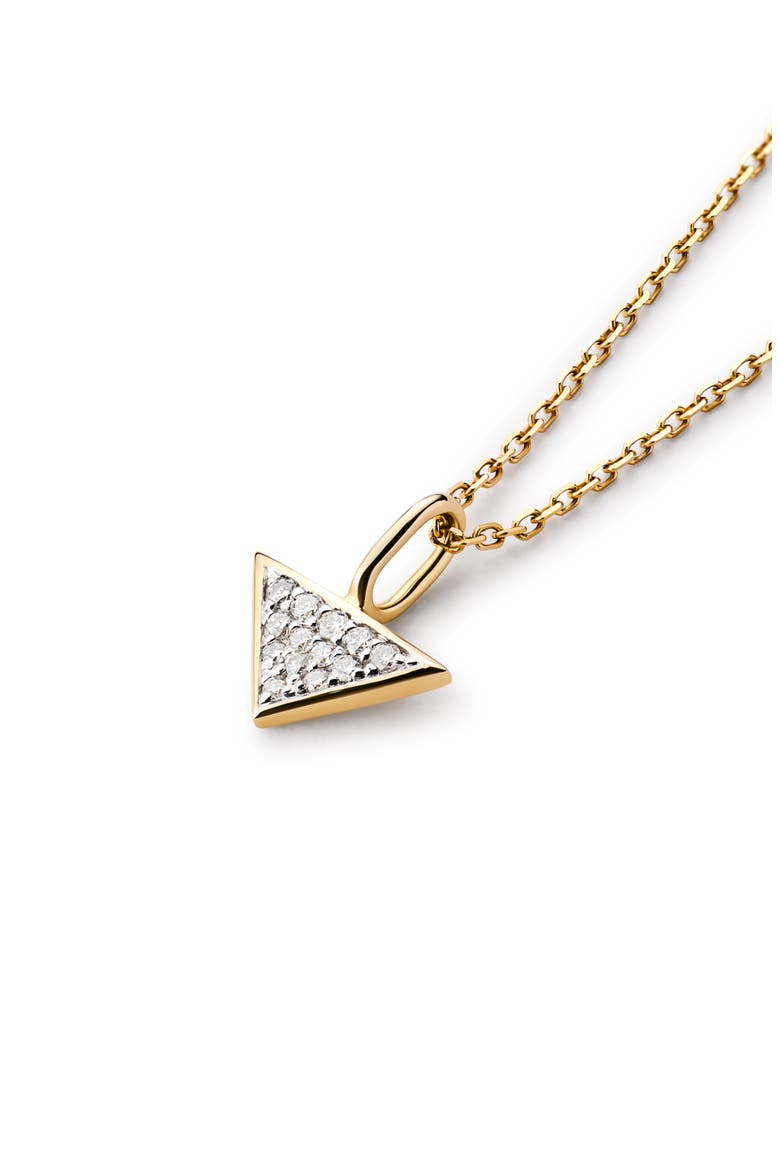 Solid Yellow Gold - Trillion Diamond Charm Necklace, Alternate, color, Gold