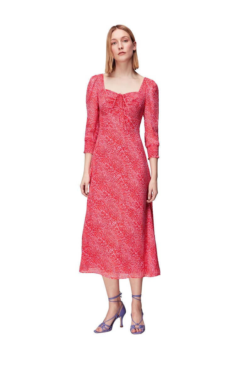 Diagonal Leopard Midi Dress, Main, color, Pink/Multi
