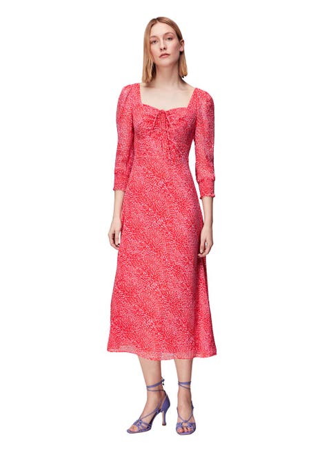 Diagonal Leopard Midi Dress