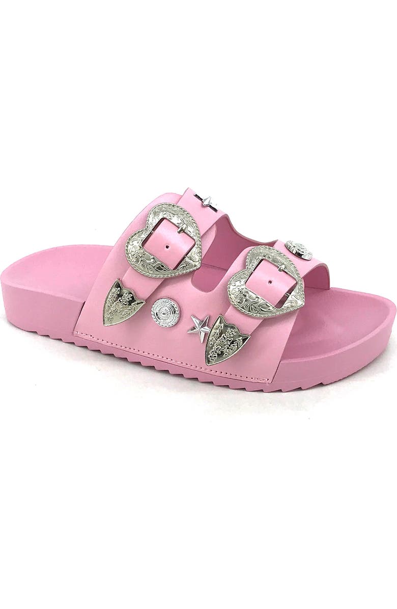 YOKI Kids' Buckle Slide Sandal, Main, color, Pink
