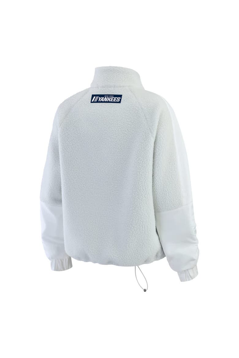 Women's WEAR by Erin Andrews Gray New York Yankees Polar Fleece Quarter-Zip Jacket, Alternate, color, Gray