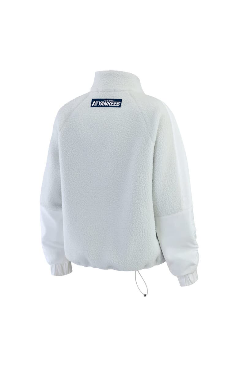 WEAR by Erin Andrews Women's WEAR by Erin Andrews Gray New York Yankees Polar Fleece Quarter-Zip Jacket, Alternate, color, Gray