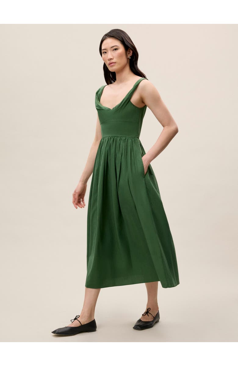 Rebecca Taylor Sleeveless Midi Dress, Alternate, color, Emerald