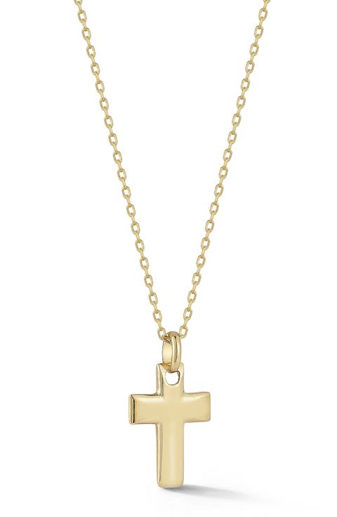 14K Yellow Gold Cross Pendant Necklace