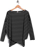 GO COUTURE Dolman Sleeve Asymmetric Hem Sweater