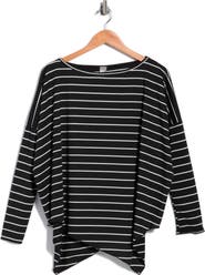 GO COUTURE Dolman Sleeve Asymmetric Hem Sweater
