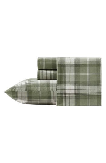 Eddie Bauer Heartland Plaid Print Flannel Sheet Set In Green