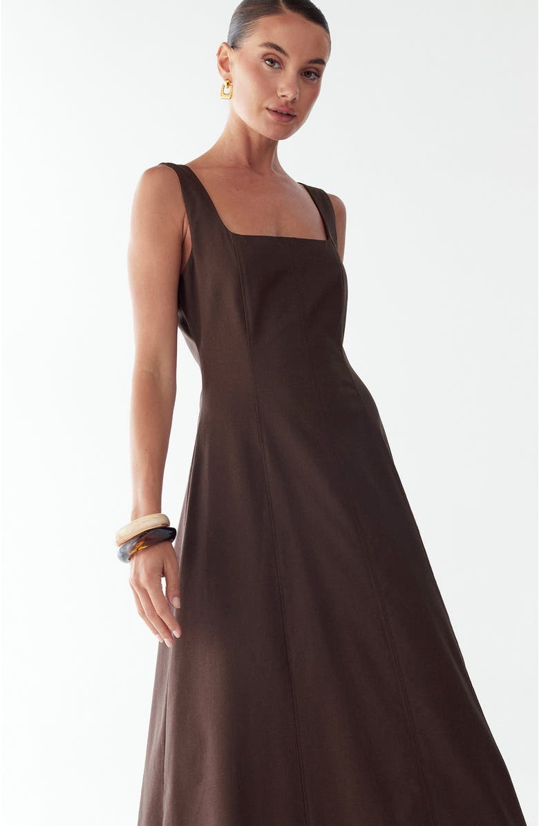 ST MRLO Maizy Midi Dress, Alternate, color, Chocolate