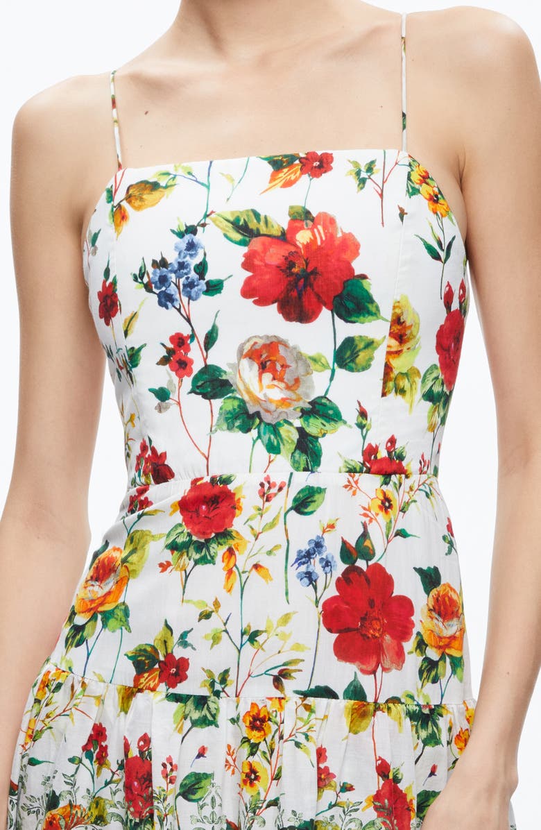 Alice + Olivia Valencia Floral Tiered Cotton Dress | Nordstrom