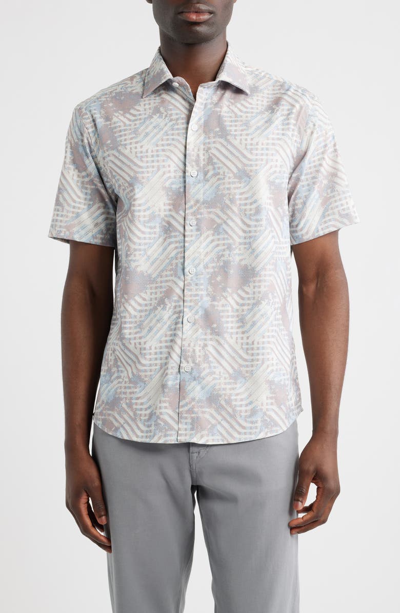 Robert Barakett Adler Button-Up Shirt, Main, color, Shadow Coral