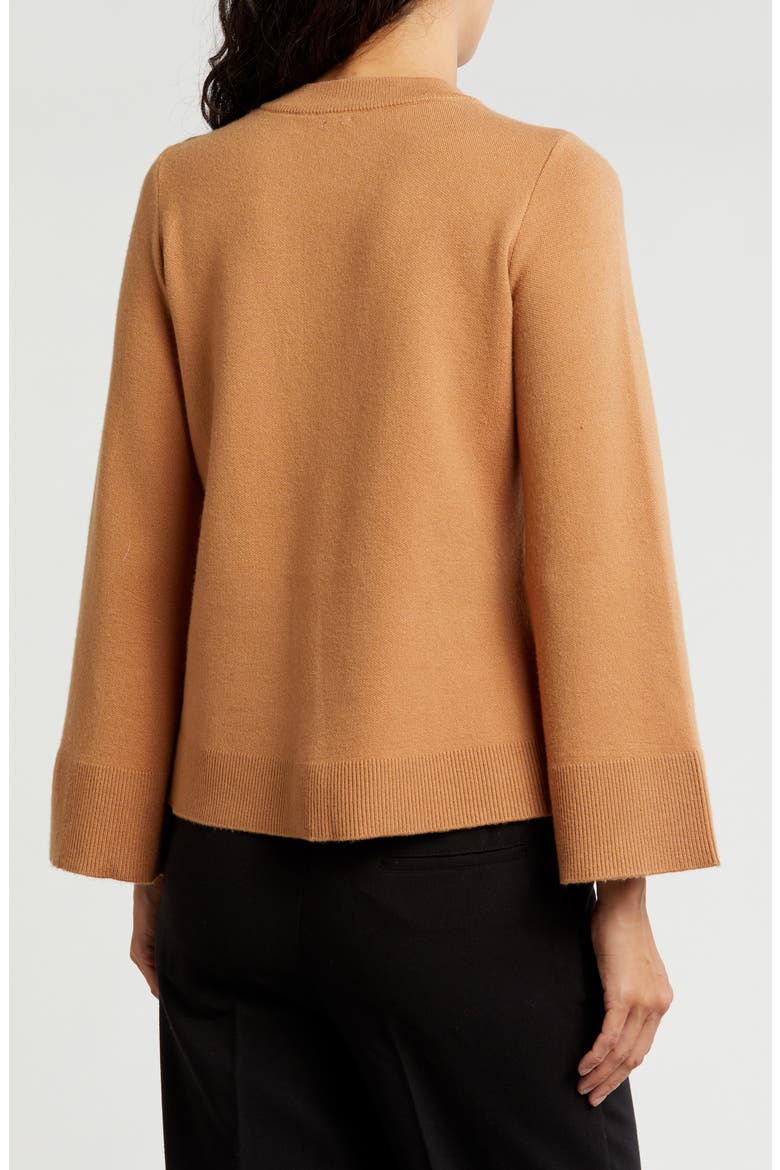 Alexandra Bell Sleeve Cardigan, Alternate, color, CAMEL