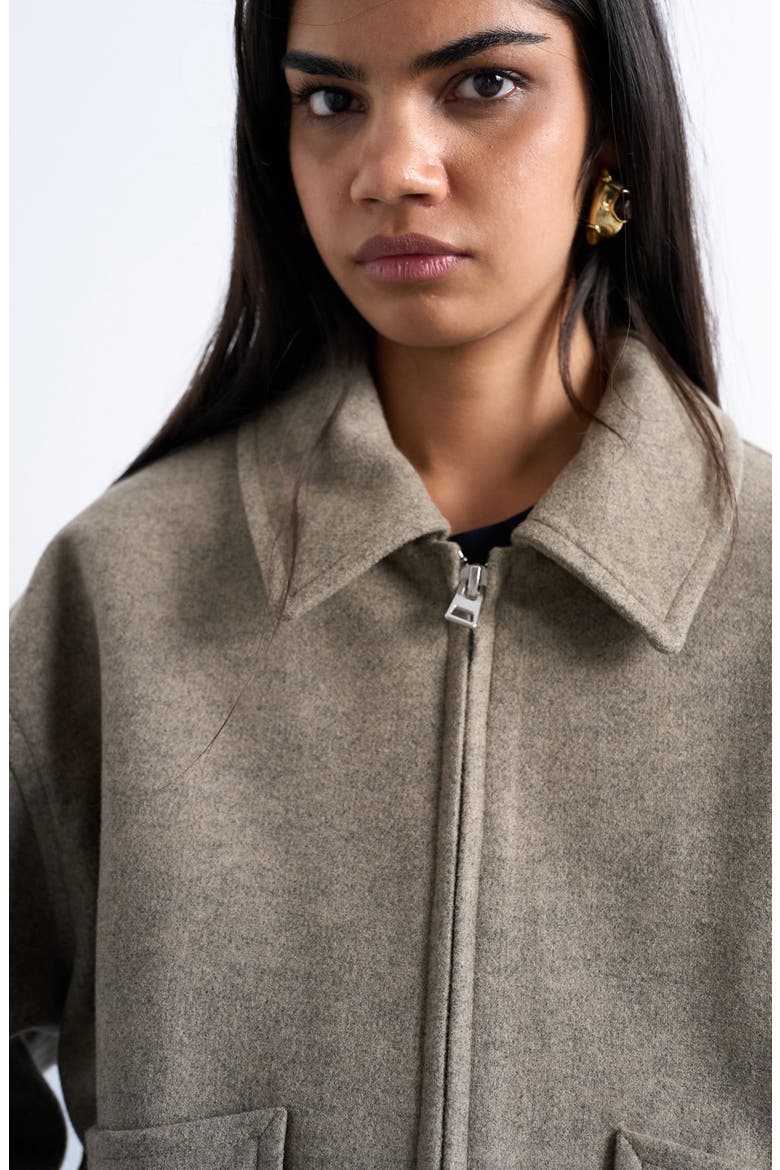Crop Bomber Jacket, Alternate, color, BEIGE