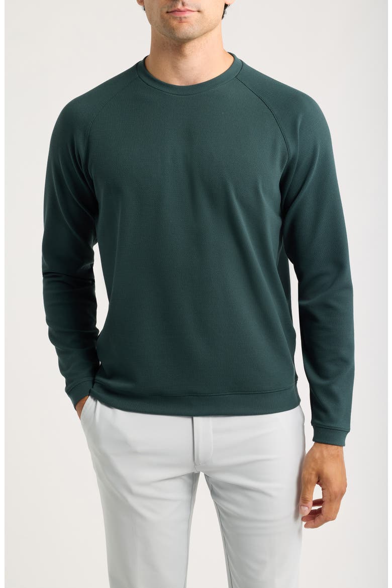 Cradle Performance Piqué Crewneck Top, Main, color, PINE BROOK
