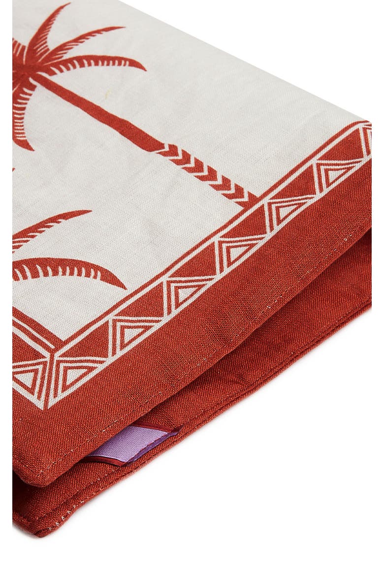 Placemat Set Of 2, Alternate, color, Date Palms Placemat Mattone
