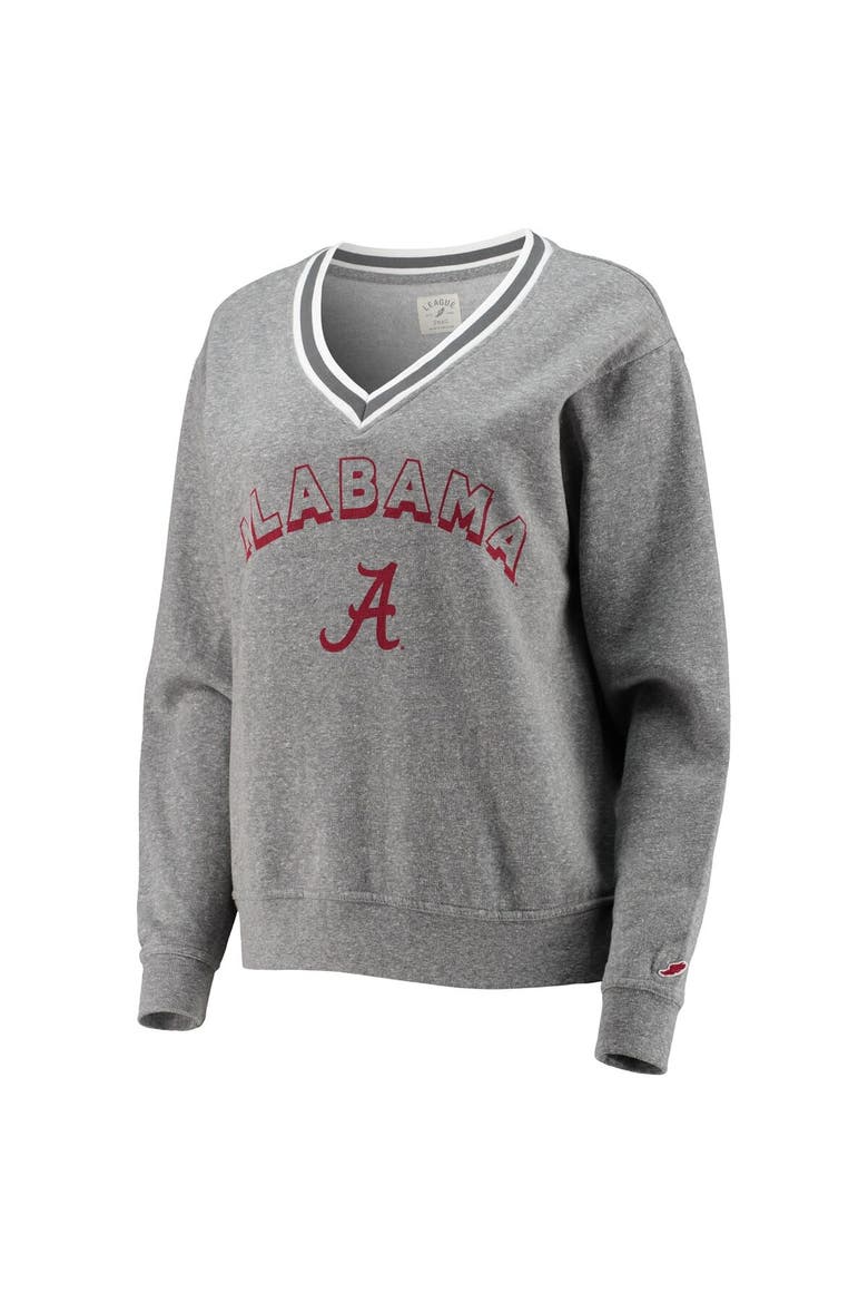 Women's League Collegiate Wear Heathered Gray Alabama Crimson Tide Victory Springs Tri-Blend V-Neck Pullover Sweatshirt, Alternate, color, Heather Gray