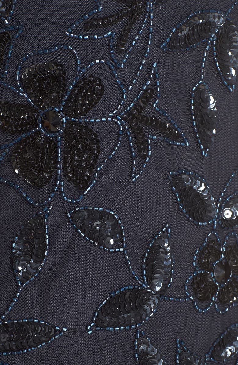 Adrianna Papell Floral Beaded Trumpet Gown, Alternate, color, 