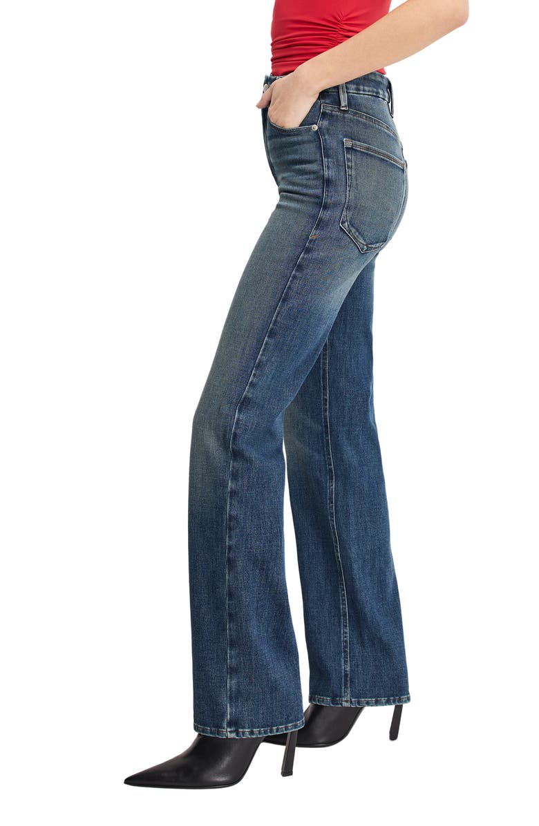 Good American Soft-Tech Good True Relaxed Straight Leg Jeans, Alternate, color, Indigo1147