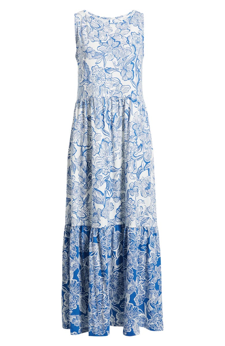 Lilly Pulitzer<sup>®</sup> Hayleigh Tiered Sleeveless Cotton Midi Dress, Alternate, color, Starlight Navy Unforgettable