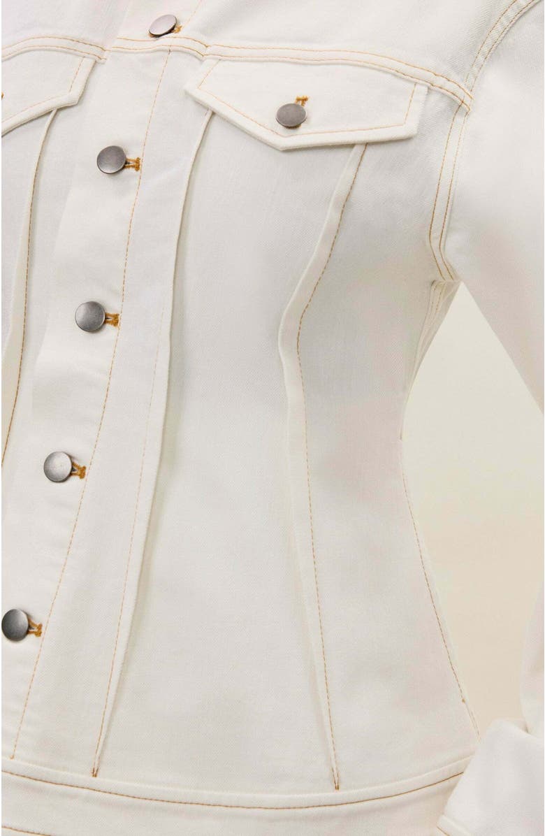 Rebecca Taylor Cora Denim Jacket, Alternate, color, Eggshell Wash