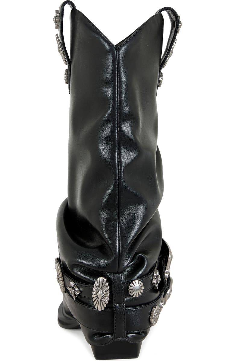 AZALEA WANG Ashraf Studded Western Boot, Alternate, color, Black