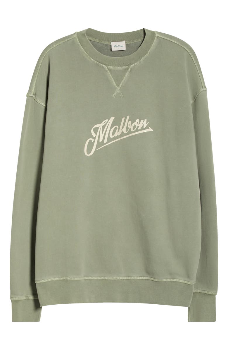 Malbon Golf Grayson Logo Cotton Graphic Sweatshirt, Alternate, color, Olivine