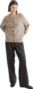 Almina Concept Button Up Wool Cropped Cardigan