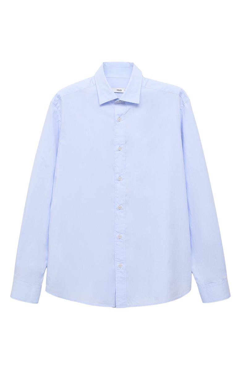 MANGO Solid Regular Fit Button-Up Shirt, Alternate, color, Sky Blue