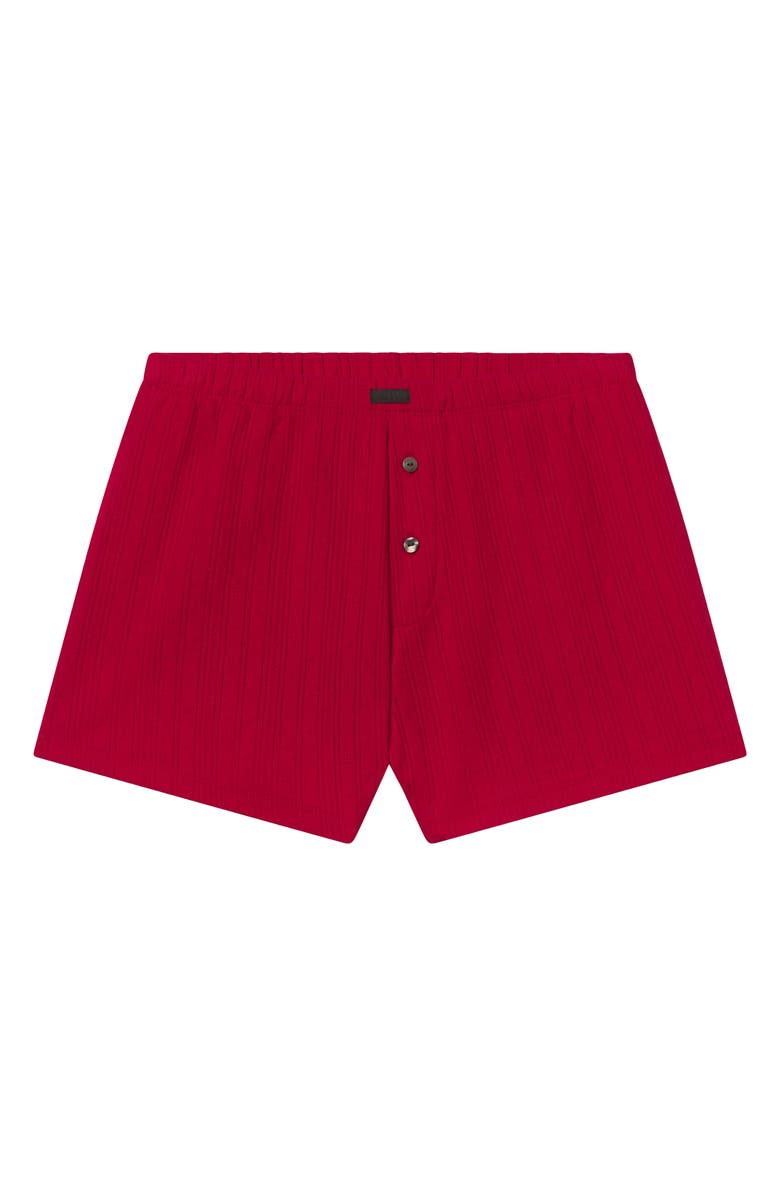 Lunya Pointelle High Waist Pajama Shorts, Main, color, Camellia Red