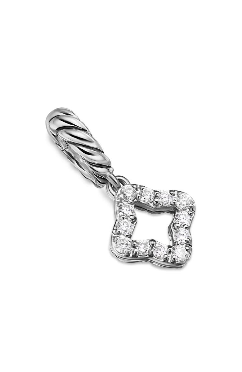 David Yurman Micro Pavé Quatrefoil Enhancer in Sterling Silver with Diamonds, 7.4mm, Main, color, Diamond