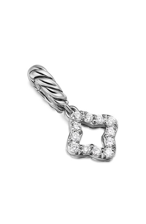 Micro Pavé Quatrefoil Enhancer in Sterling Silver with Diamonds, 7.4mm