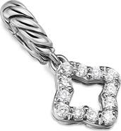 David Yurman Micro Pavé Quatrefoil Enhancer in Sterling Silver with Diamonds, 7.4mm