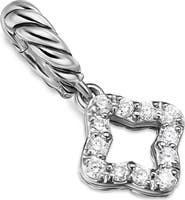 David Yurman Micro Pavé Quatrefoil Enhancer in Sterling Silver with Diamonds, 7.4mm