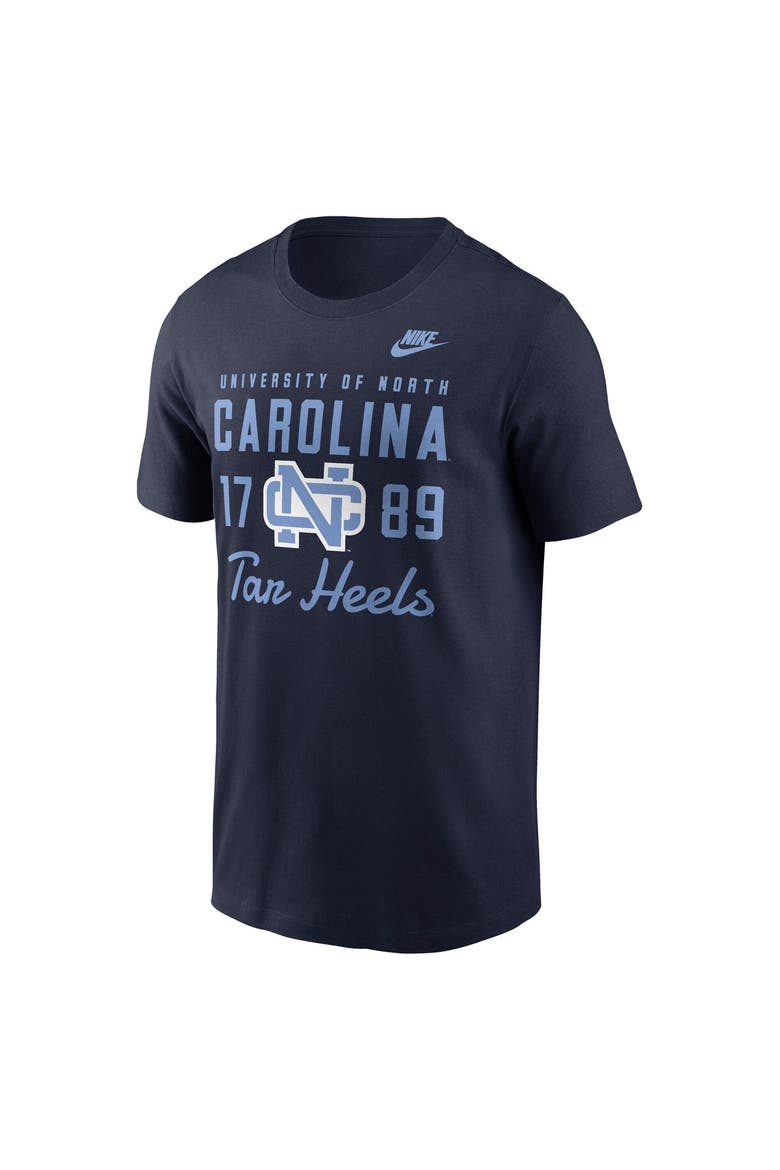 Men's Nike  Navy North Carolina Tar Heels Legacy Stacked Established T-Shirt, Alternate, color, Navy