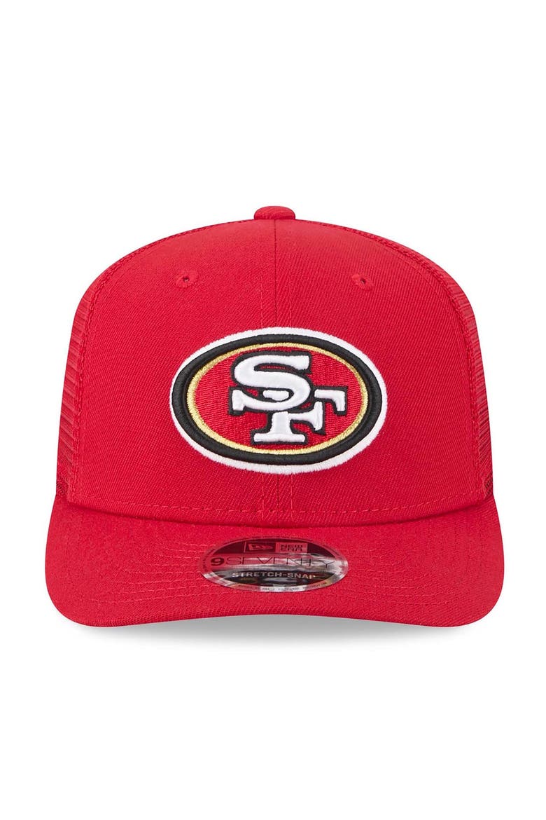 Men's New Era Scarlet San Francisco 49ers 80th Anniversary Side Patch 9SEVENTY Trucker Adjustable Hat, Alternate, color, Scarlet