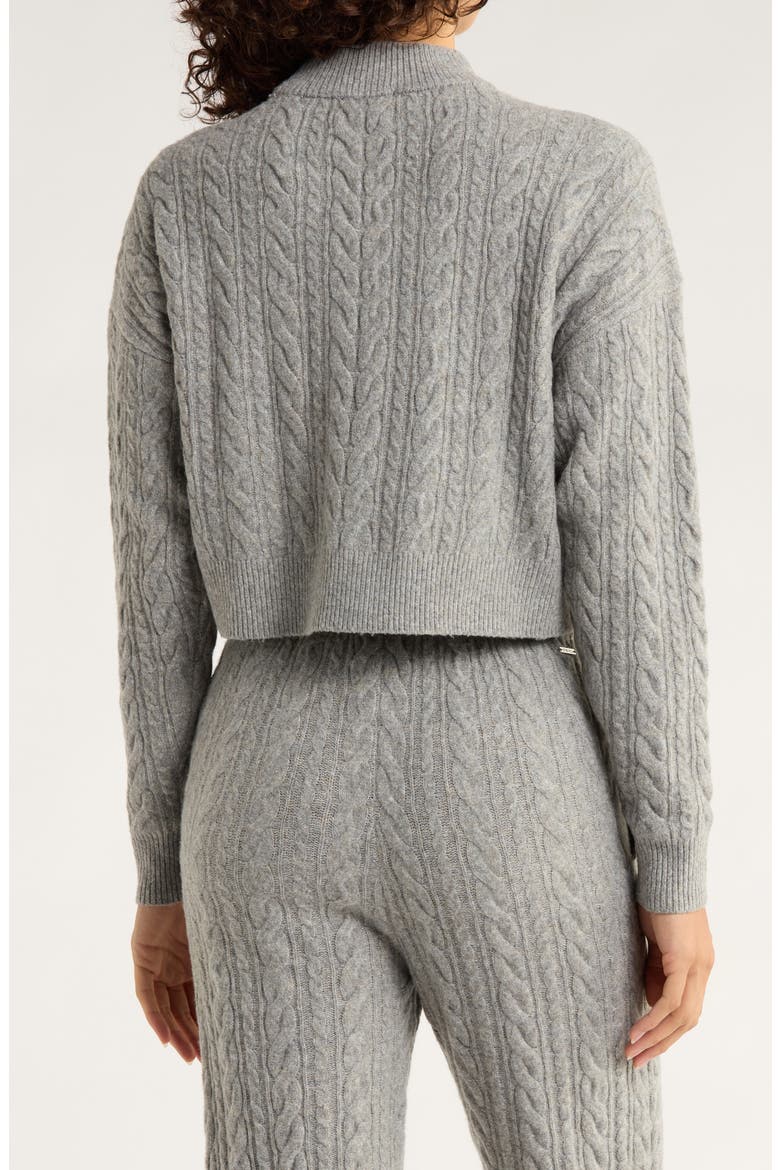 Cable Knit Crop Sweater, Alternate, color, STEEL GREY