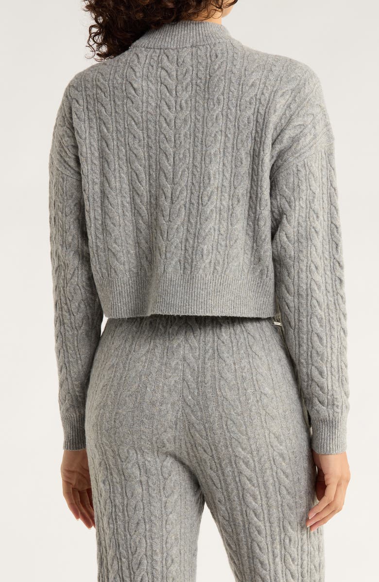 MPG Cable Knit Crop Sweater, Alternate, color, Steel Grey