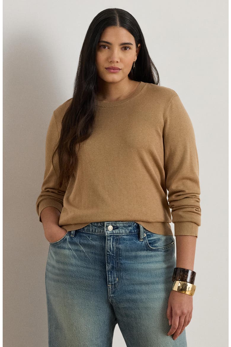 Crewneck Sweater, Alternate, color, CAMEL