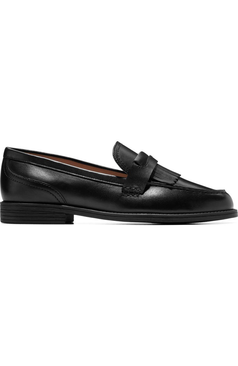 Cole Haan Stassi Kiltie Fringe Loafer, Alternate, color, Black Leather