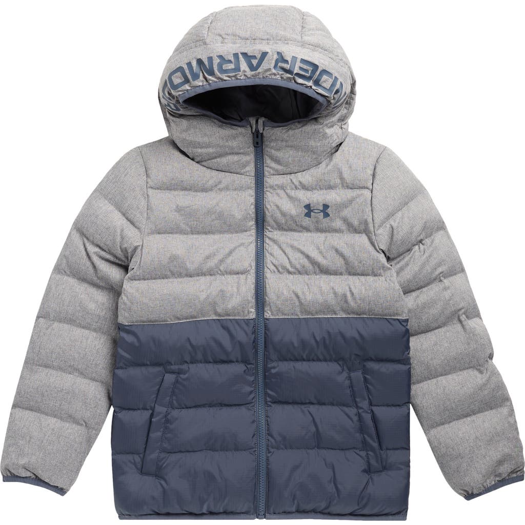 Under Armour Kids' Pronto Colorblock Water Resistant Puffer Jacket In Gray