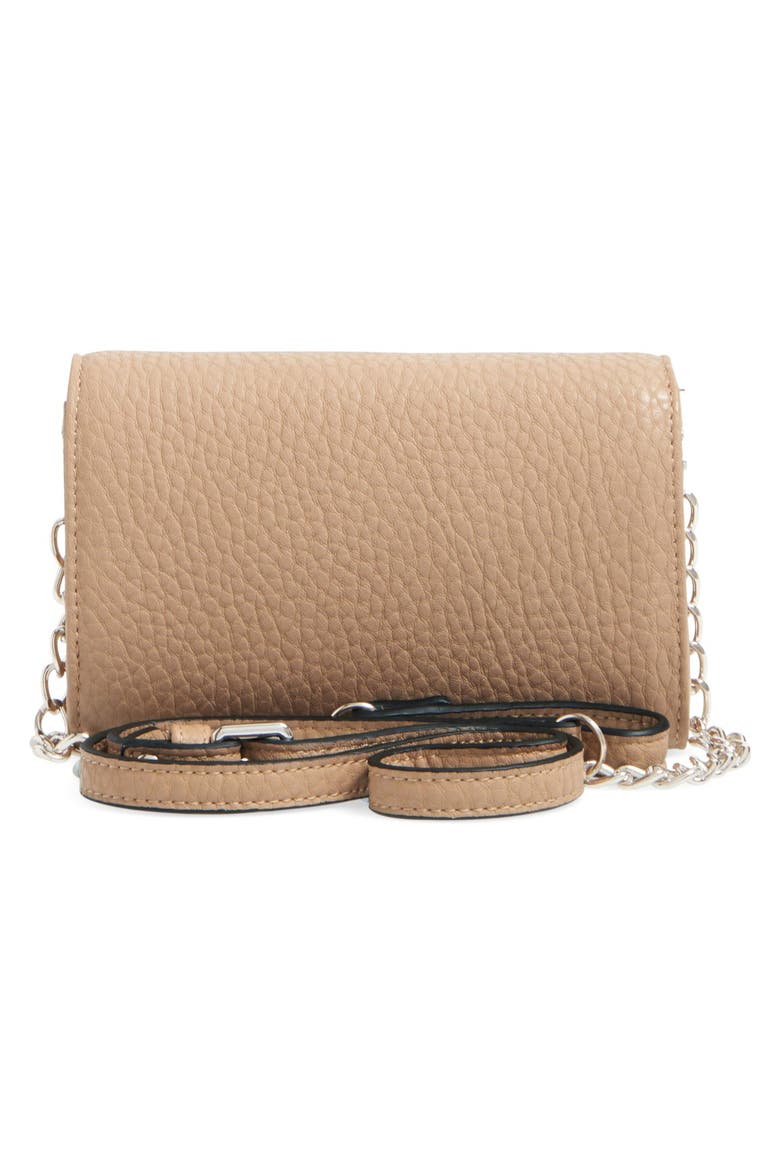 Faux Leather Wallet on a Chain, Alternate, color, CAMEL