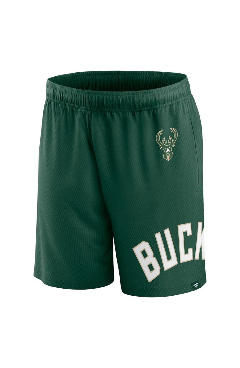 FANATICS Men's Fanatics Branded Hunter Green Milwaukee Bucks Free Throw Mesh Shorts, Alternate, color, Hunter Green