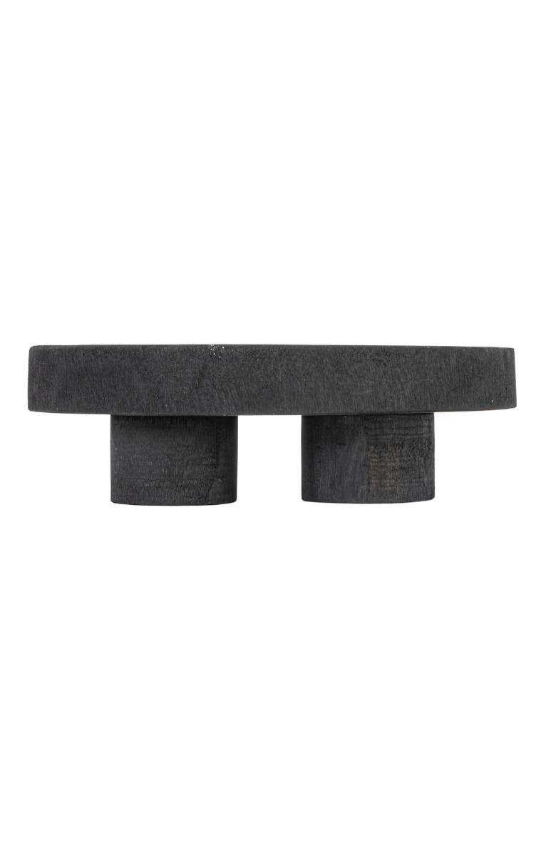 Storied Home Paulownia Wood Pedestal Tray, Alternate, color, Black