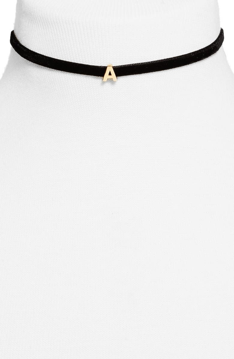 BaubleBar Christal Initial Choker, Alternate, color,