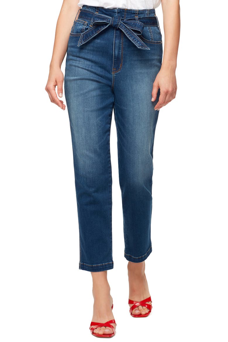 Sanctuary Modern Standard High Waist Crop Straight Leg Jeans, Main, color, COASTAL DRIVE