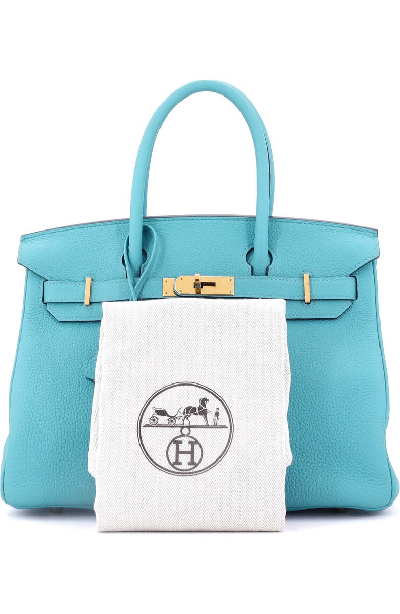 Pre-Owned Hermes Birkin Handbag Blue Togo with Gold Hardware 30, Alternate, color, Bleu Du Nord