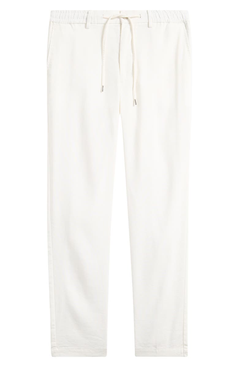 BOSS Kane Flat Front Linen Blend Drawstring Pants, Alternate, color, White