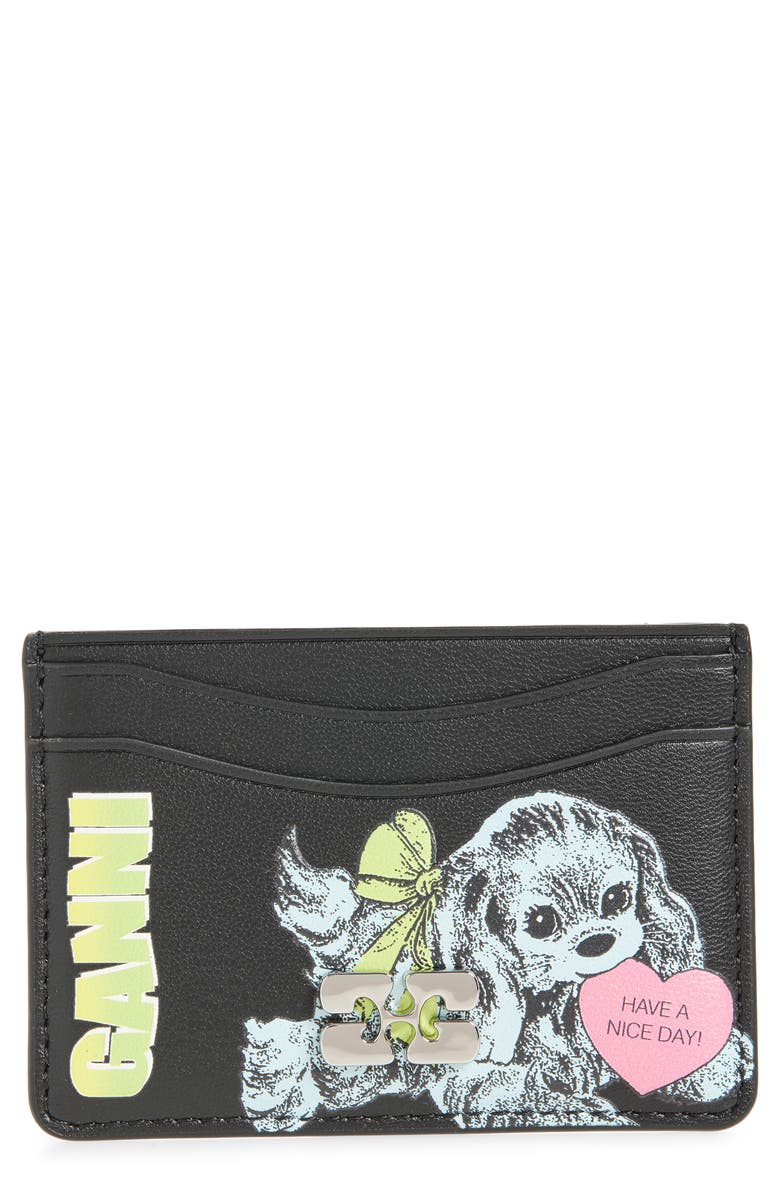 Ganni Bou Animal Card Holder, Main, color, 