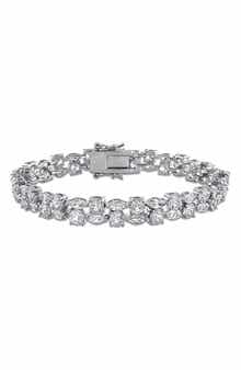 Lab Grown White Sapphire Double Row Bracelet