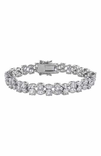 Lab Grown White Sapphire Double Row Bracelet